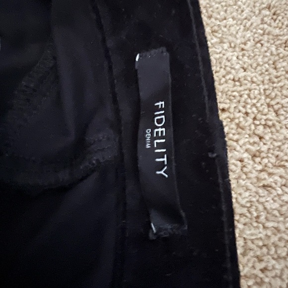 Fidelity Gwen Velveteen Ankle Skinny Jeans FIDELITY DENIM black velour velvet - Picture 4 of 8